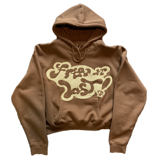 Jumbo Print Hoodie | Brown